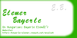 elemer bayerle business card